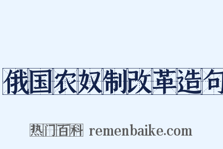 俄国农奴制改革造句是什么意思的图片